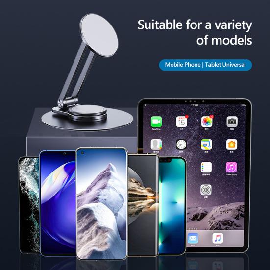 Foldable Phone Holder High Stability 360-Degree Rotating Angle Adjustable Universal Magnetic Desktop