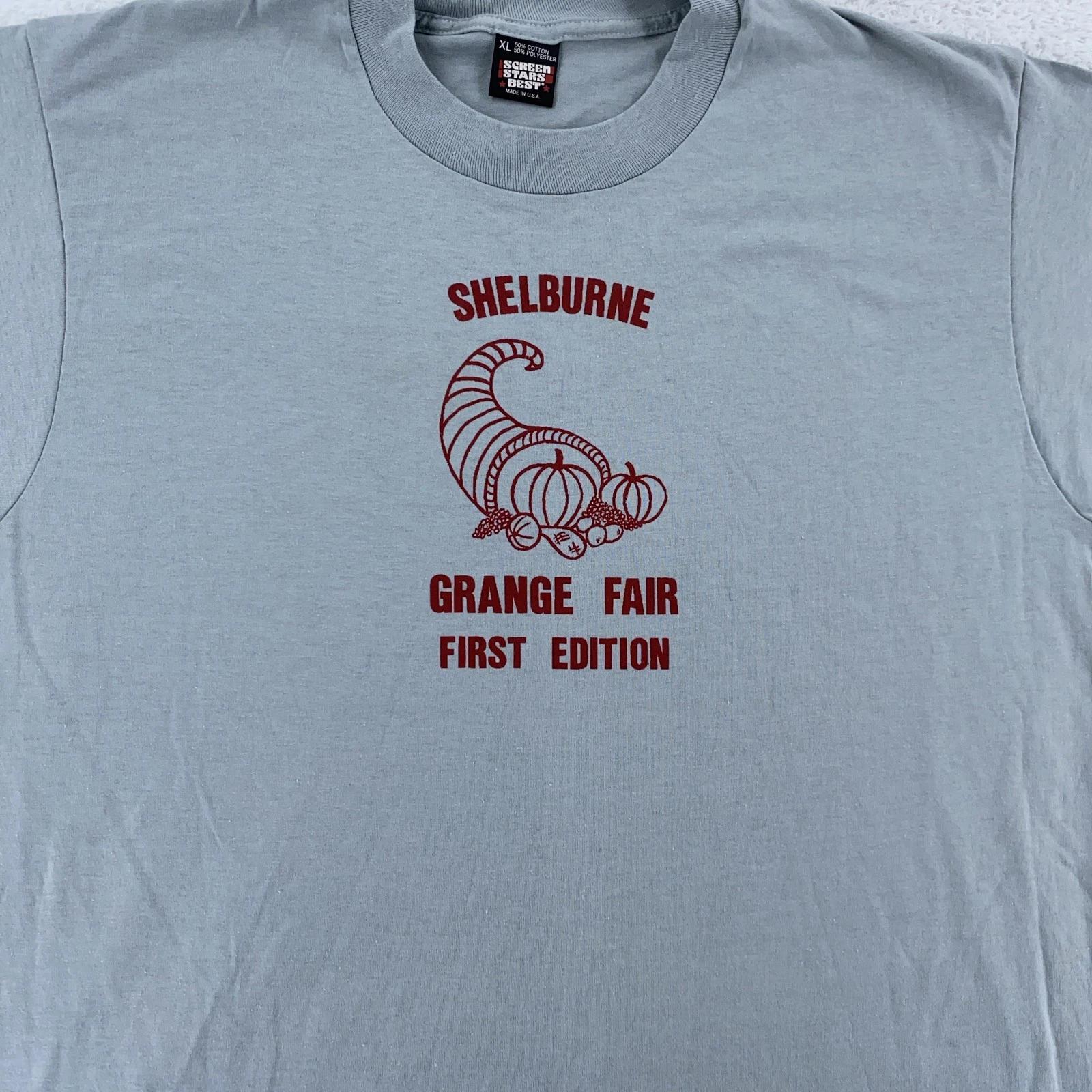 

Винтажная футболка Shelburne Grange Fair Мужская L/XL Сделано в США 90-е Футболка Массачусетс S