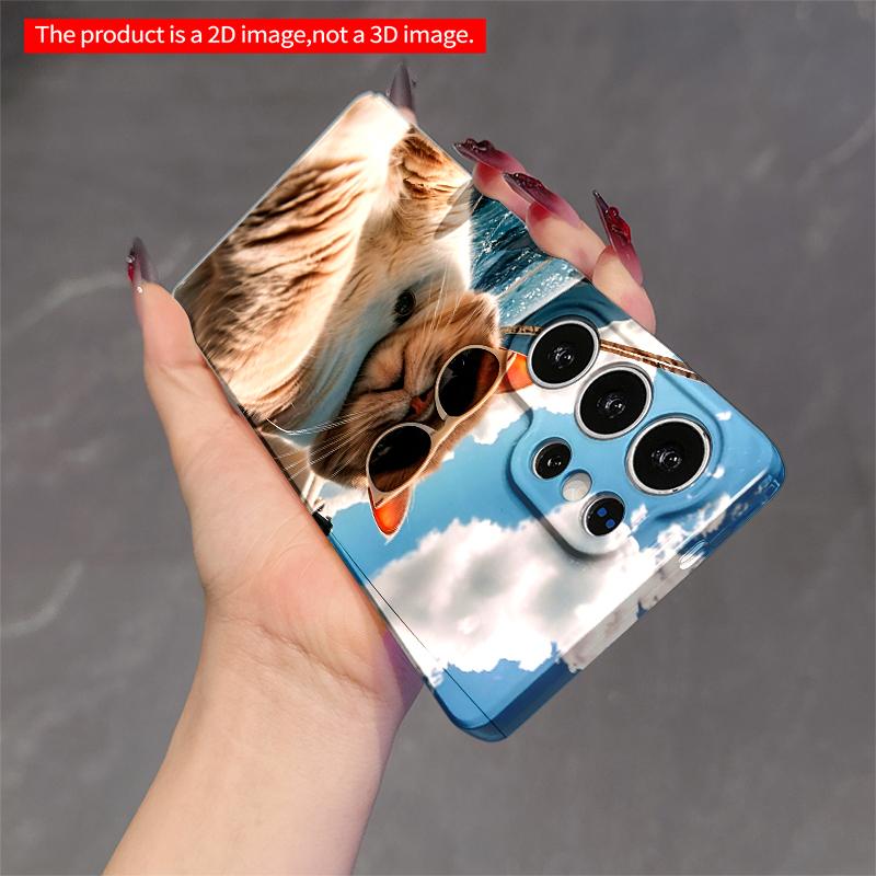 2DFlat Samsung phone case Sunglasses Cat on Sailboat Sky Background Applicable to Galaxy S22 S23 S24 S25ULTRA S26 A12 A13 A14 A15 A16 A34 A35 A54 A55