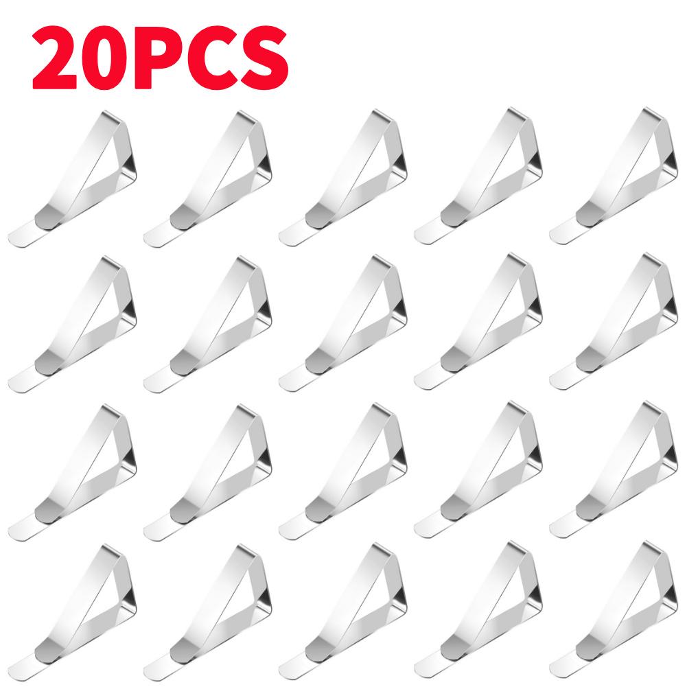 4-20Pcs Tablecloth Clamps Stainless Steel Anti-Slip Securing Holder Wedding Camping Promenade Table Cloth Cover Fix Clips