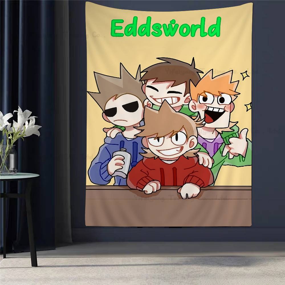 1pz Eddsworld Arazzo da Parete Fai da Te Tappeti da Parete Floreali Hippie Decorazioni per Dormitorio Arte da Parete
