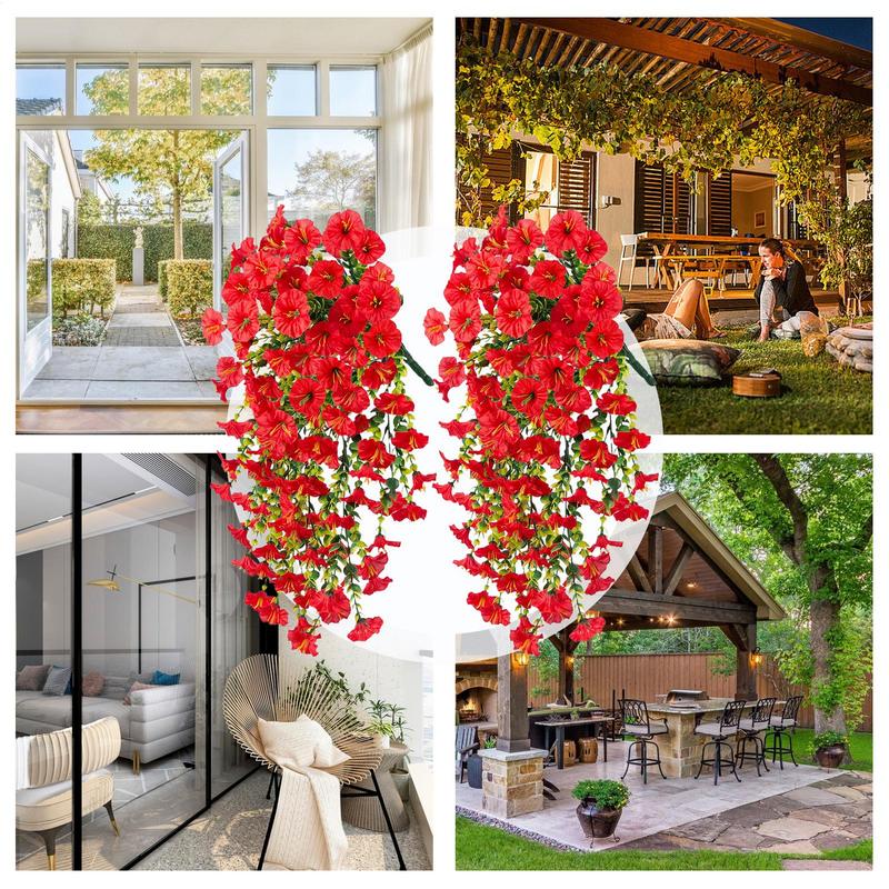 Petunias Artificial Flowers For Wedding Realistic 2X Everlasting Petunias party Decor UV Resistant Weatherproof Everlasting