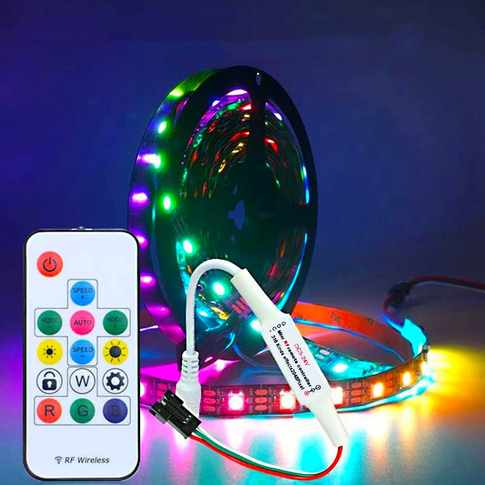 WS2812B WS2811 5050 RGB Led Strip Light Controller 14Keys RF Remote Control  DC5-24V
