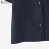 ZANZEA Women Casual Round Neck Button Short Sleeve Blouse