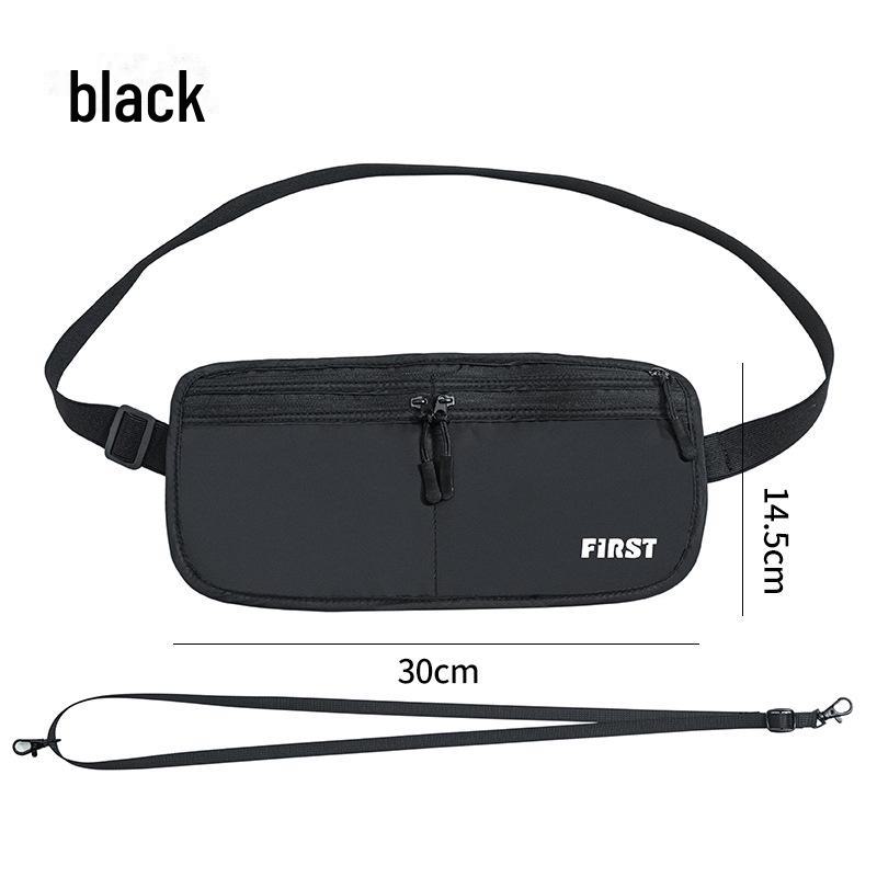 

Унисекс складная дышащая спортивная холщовая противоугонная поясная сумка для путешествий и езды на велосипеде чёрный
