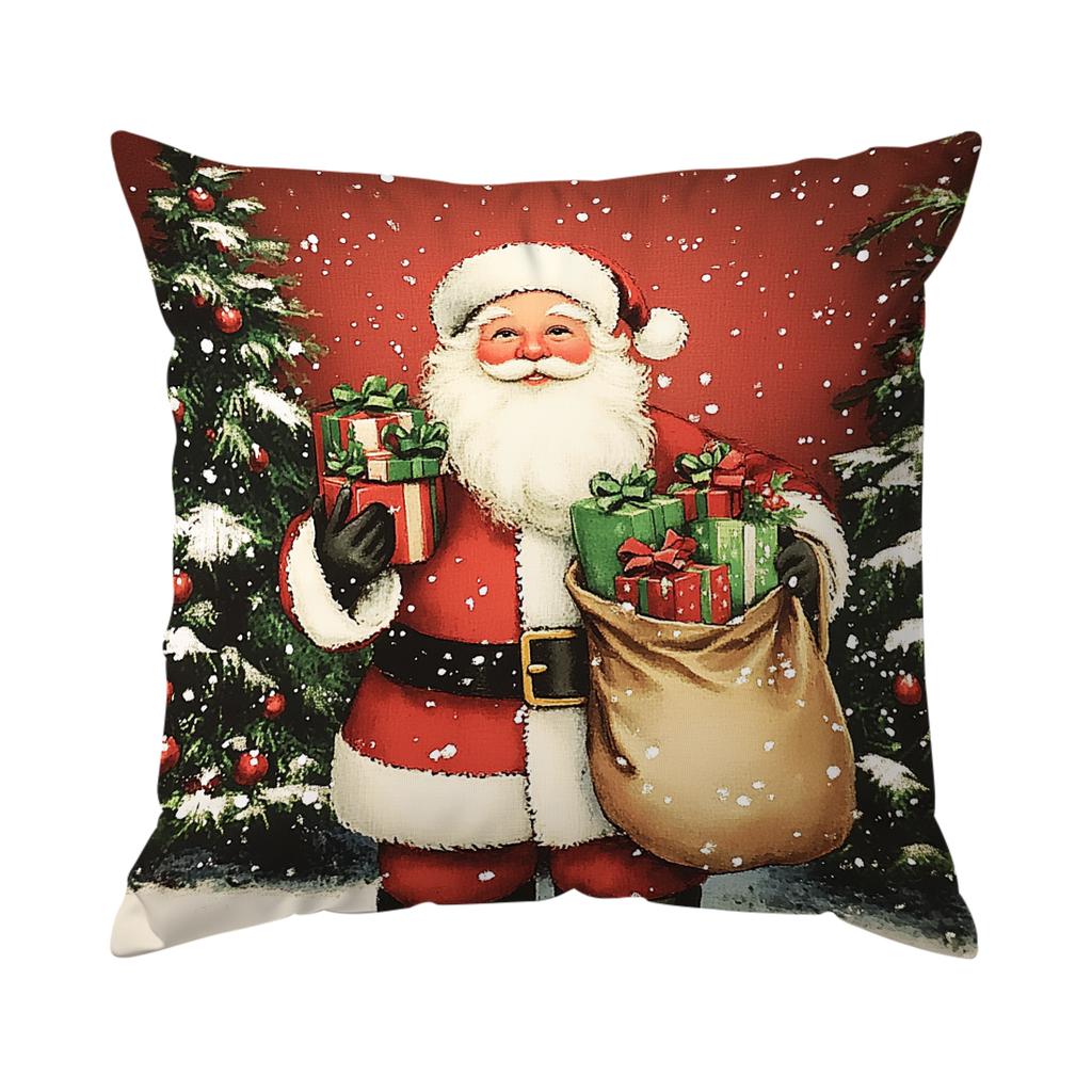 Santa Claus Cushions Pillowcase Polyester Cushion Cover Throw Pillow Sofa Decoration Pillowcover Home Car Sofa Decor