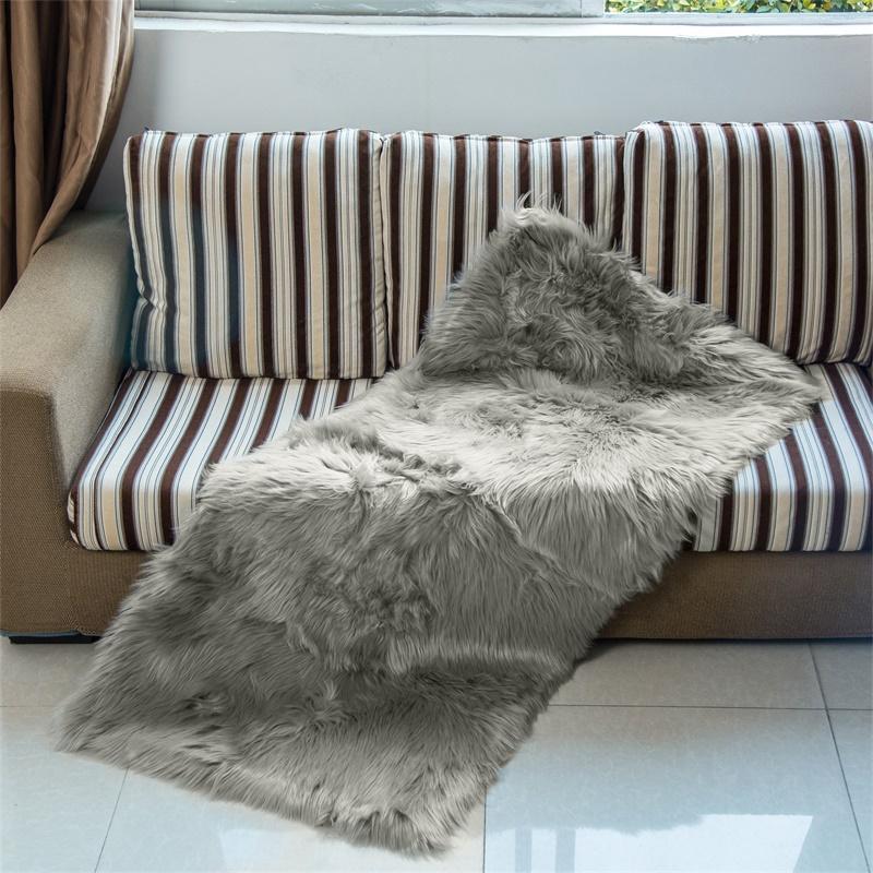 Faux Sheepskin Wool Carpet Soft Fluffy Plush Fur Rug Bedroom Balcony Mat