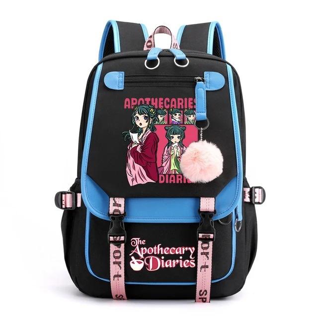 Large Capacity Schoolbag with Shoulder Strap; Student Three-piece Pencil Case Set