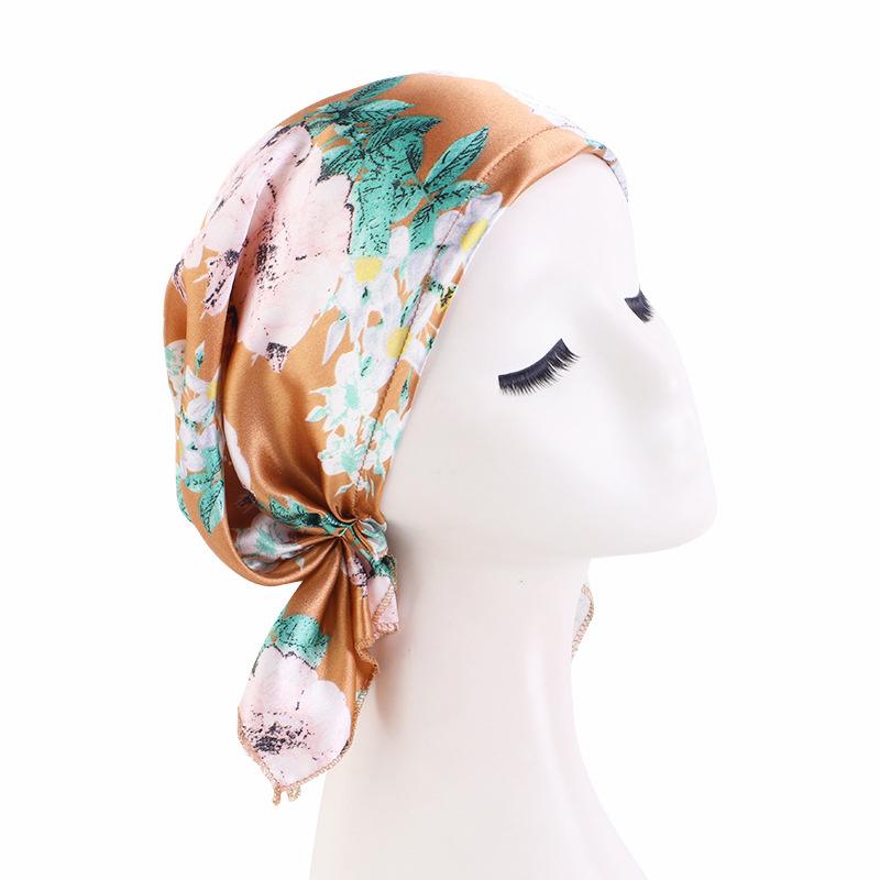 Floral Print Muslim Women Inner Hijabs Cap Arab Wrap Head Scarf Turban Bonnet Ready To Wear Hijab Femme Underscarf Caps Turbante