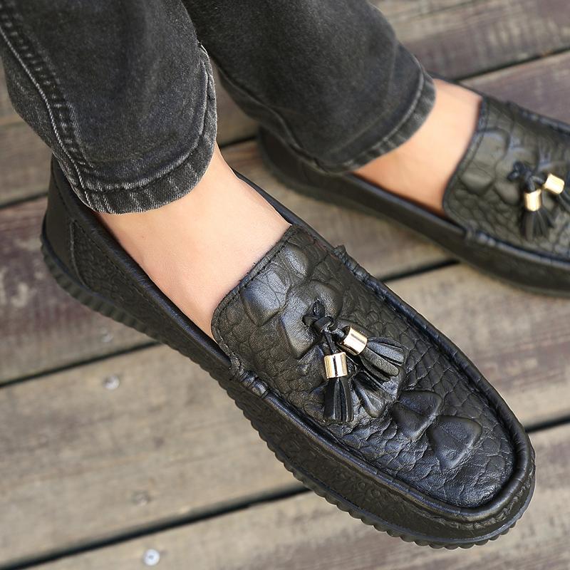 Módní Pánské klasické kožené boty Britský styl Vysoce kvalitní společenské boty Oxfords Originální kožené boty pro volný čas