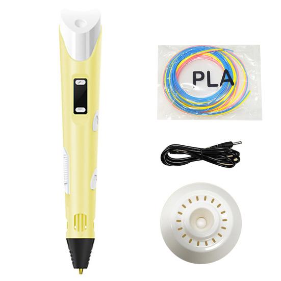 

Yousheng Printing Pen Filament 3D Painting Pen зі світлодіодним дисплеєм Kids DIY 3D Printing Supplies for Doodlers Educational Toy жовтий
