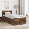 Bed Frame Smoked Oak 75 x 190 cm Particleboard