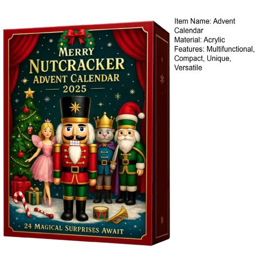 Merry Nutcracker Advent Calendar 2025 24 Days Acrylic Ornament with Surprise Miniatures Christmas Countdown Decor for Tree And Holiday Display