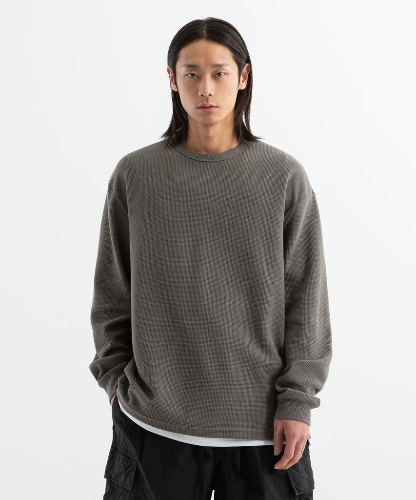 BRENSON ( Waffle ) Oversized Waffle Ribbed Long Sleeve Tee ( 4 Colors )