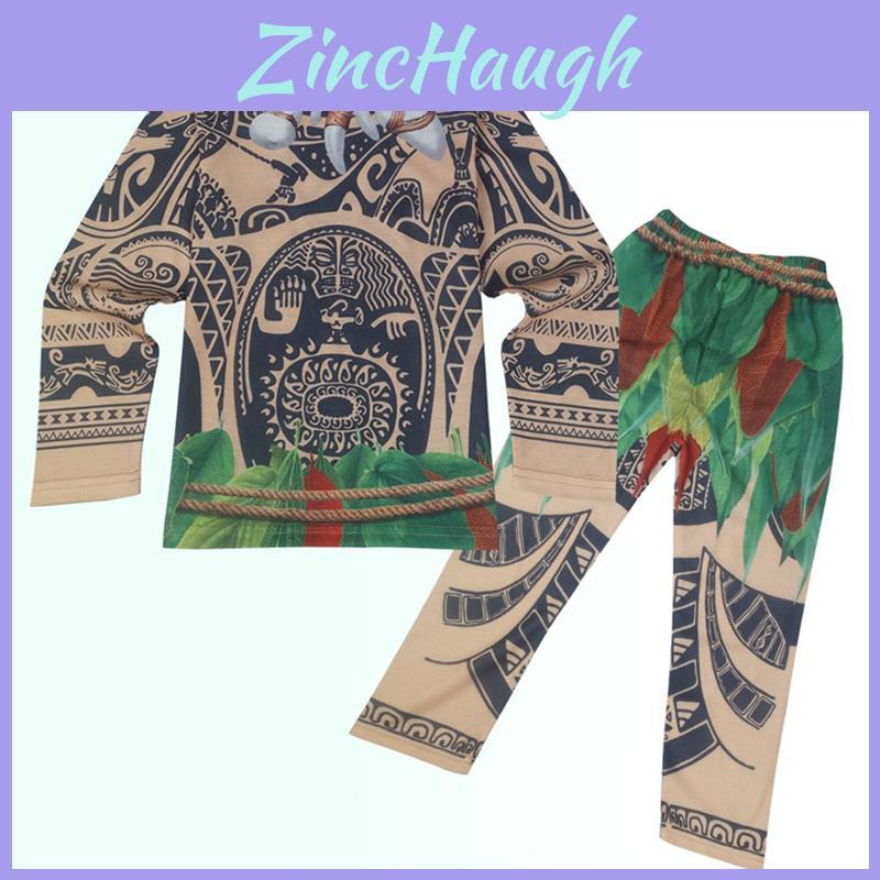 Moana Maui Kids Boy Tshirt And Pants Costume Set Perfect For Halloween And Cosplay