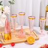 50/25pcs 150ml Disposable Cups Sparkling Champagne Bar Cups Plastic Champagne Flutes Clear Toasting Glasses for Weddings Party
