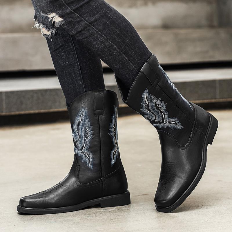 Lässige lange Herrenstiefel Modisches neues Design Outdoor-Freizeit Geschäftsparty Täglich Büro Motorrad Erwachsene Schuhe 39-46