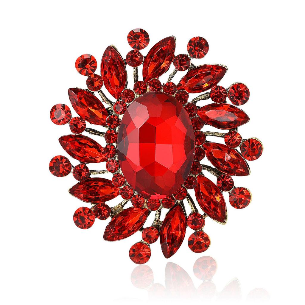 Chic Retro Legierung Strass Glas Brosche für Frauen