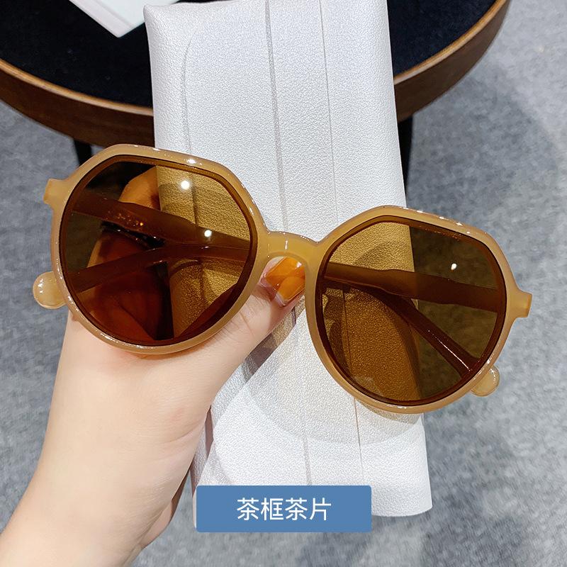 New Fashion Style All-match Trend Sunglasses Personalized Round Frame Sunglasses Trend Candy Color Big Frame Sunglasses