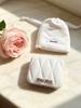 MIUMIU Specchietto Compatto Trapuntato Bianco Portatile Mini Specchio per Trucco a Doppia Faccia con Custodia per Viaggio da Donna