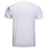 Li-Ning Color Block Sports Quick-Dry Breathable V-Neck Striped T-Shirt Unisex Tops White AAYT585-3