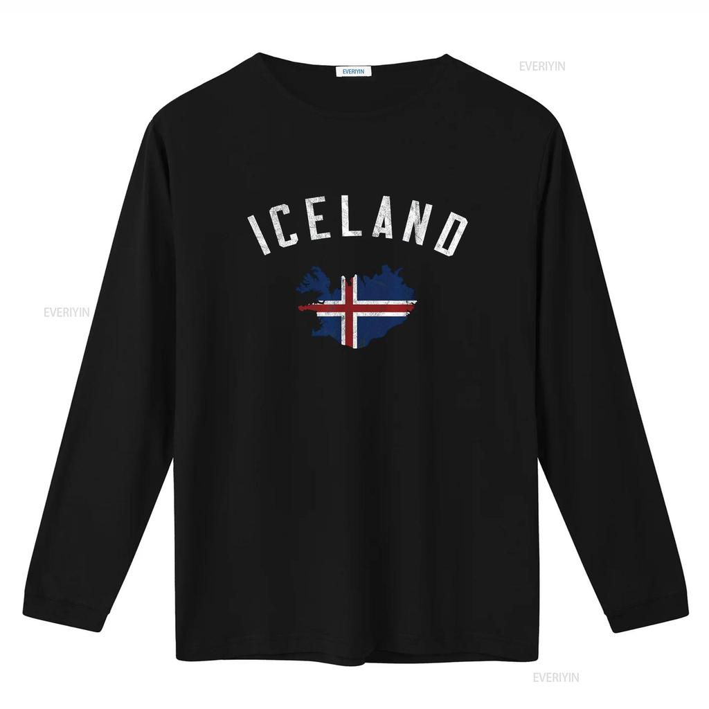T-shirt Vintage Varsity Islanda vintage Lavata Traspirante Comoda Morbida streetwear Alla moda Unisex Elasticizzata homme Casual