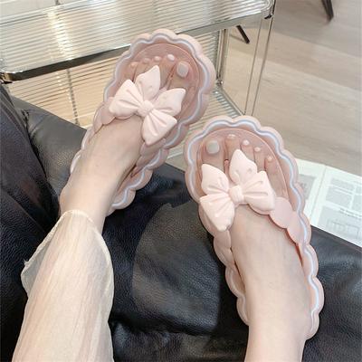 Moda Verano 2024 con Zapatillas de Lazo Zapatillas de Mujer y Sandalias de Señora Lindo Rosa Kawaii Zapatos Juveniles Eva Nuevo Estilo Diseñador Original