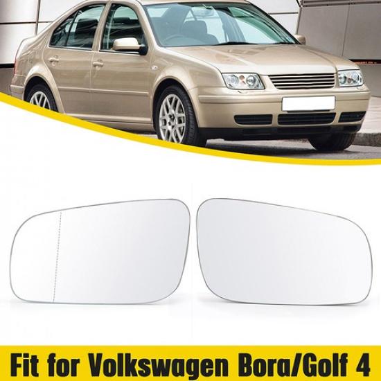 Pair Side Door Heater Mirror Glass For VW Golf Jetta Bora MK4 Passat 1999-04