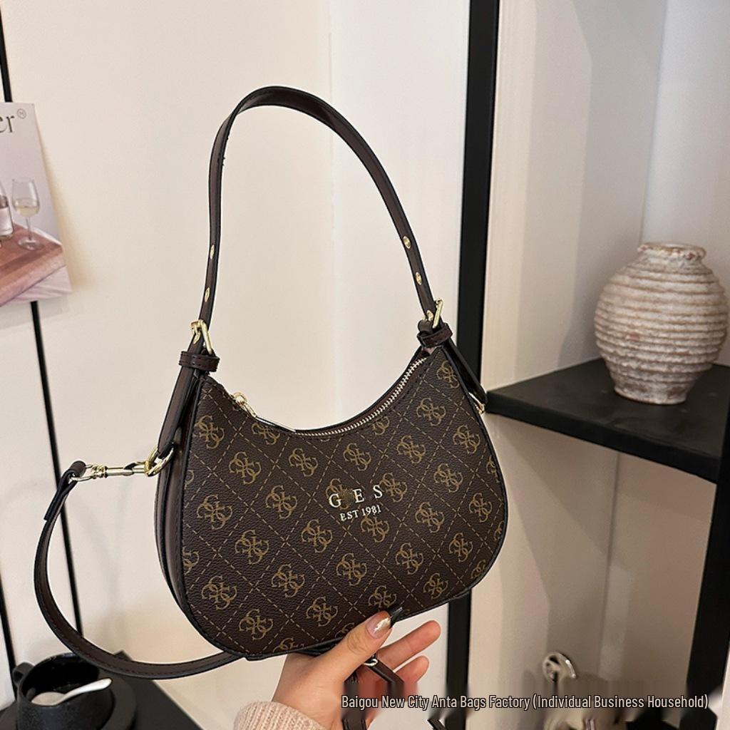 Bolsa Transversal Retrô Europeia Feminina - Alta Qualidade, Versátil, Estilo Ombro Único com Design de Letras