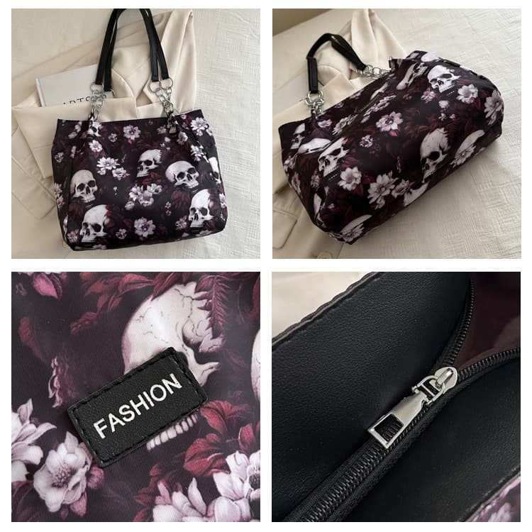 Gothic Skull Pattern Women's Tote Bag