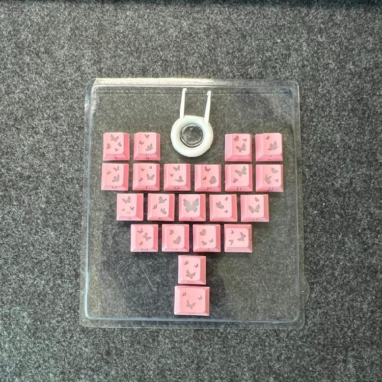Hartvormige Keycaps 21 Toetsen Originele Hoogte PBT Keycap Met Vlindervormig Patroon Voor DIY Liefhebbers Eenvoudig te Installeren