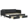 VidaXL Daybed with Trundle and Drawers Black 80x200 Cm Velvet 3197108