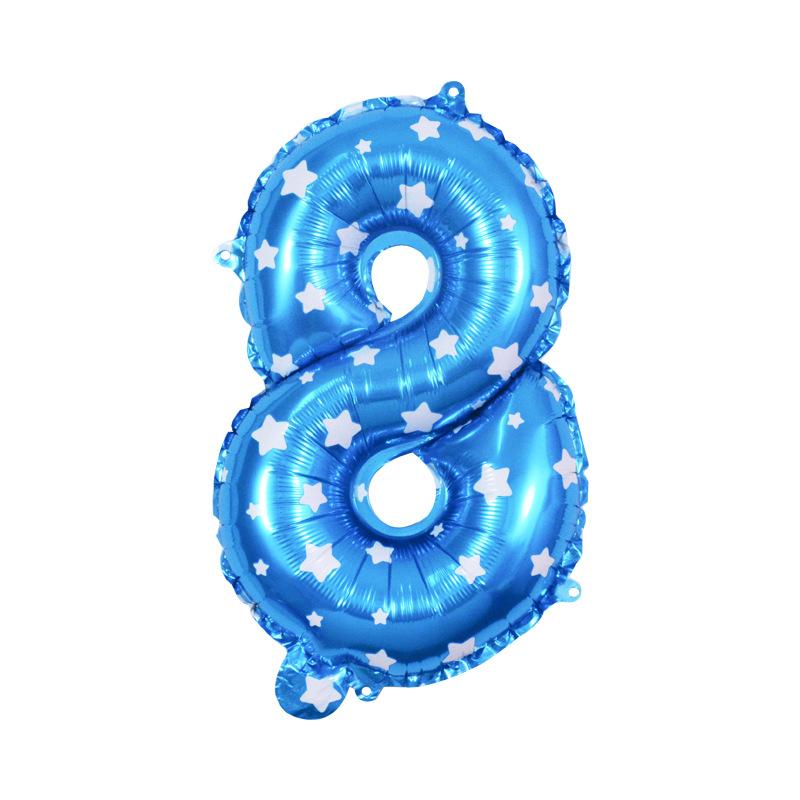 Small Digital Balloon 16-Inch Us Version Of Thin Body Decoration Birthday Party Aluminum Film Balloon Digital Balloon