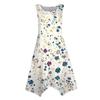 Women's Casual Fashion Round Neck Sleeveless Floral Print Irregular Hem Midi Dress