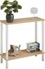 Konsola Loft Z Półką 80X30X80 Cm Metalowa Biała Do Przedpokoju