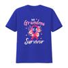 Womens T Shirt My Grandma Is A Survivor Flower Breast Cancer Awareness Black 2X Large vintage Washed Comfortable Soft Unisex