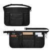 Convenient Multiple Pockets Waitress Apron Oxford Cloth Adjustable Belt Half Apron Lightweight Black Server Apron Catering