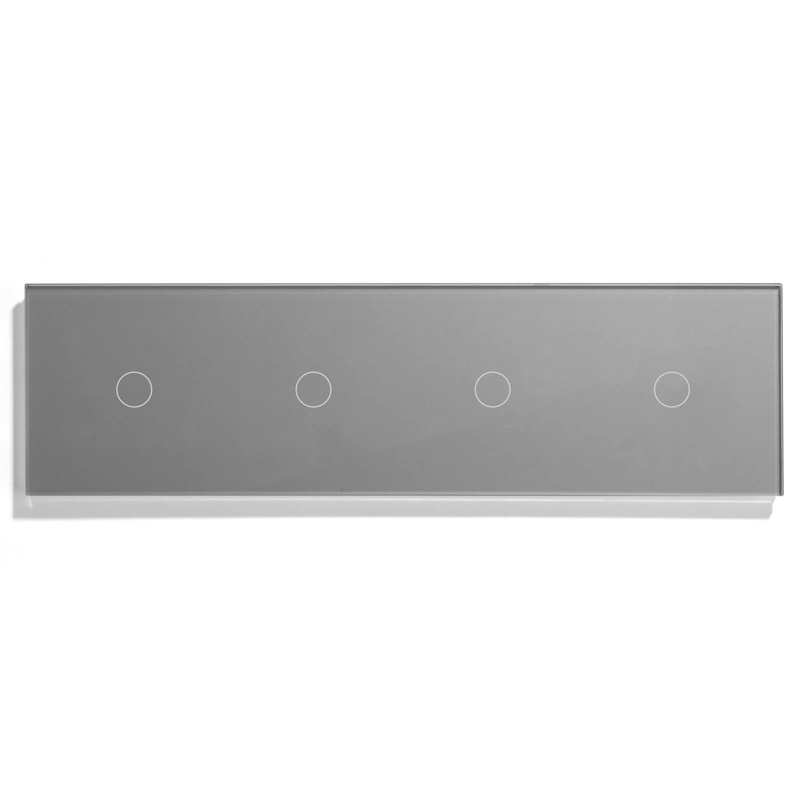 

BSEED 1/2Gang Wall Touch Switches 1Way Sensor Light Switch Glass Panel Blue Backlight EU Standard 299mm