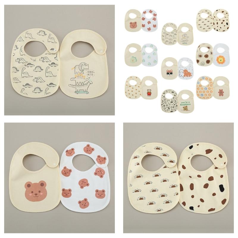2-teiliges/Set Neugeborenes Baby Baumwoll-Lätzchen Spucktuch Modisches Säuglings-Hochabsorbierendes Speicheltuch Säuglings-Beißlätzchen