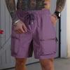 Men's Loose Fit Lightweight Breathable Cargo Shorts with Zipper Pockets Drawstring Waist Casual Athletic Design for Outdoor Activities