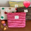 1pc Winter Plush Makeup Bag Colorful Polka Dot Large Capacity Travel Skin Care Cosmetic Storage Organizer For Women Wash Bag