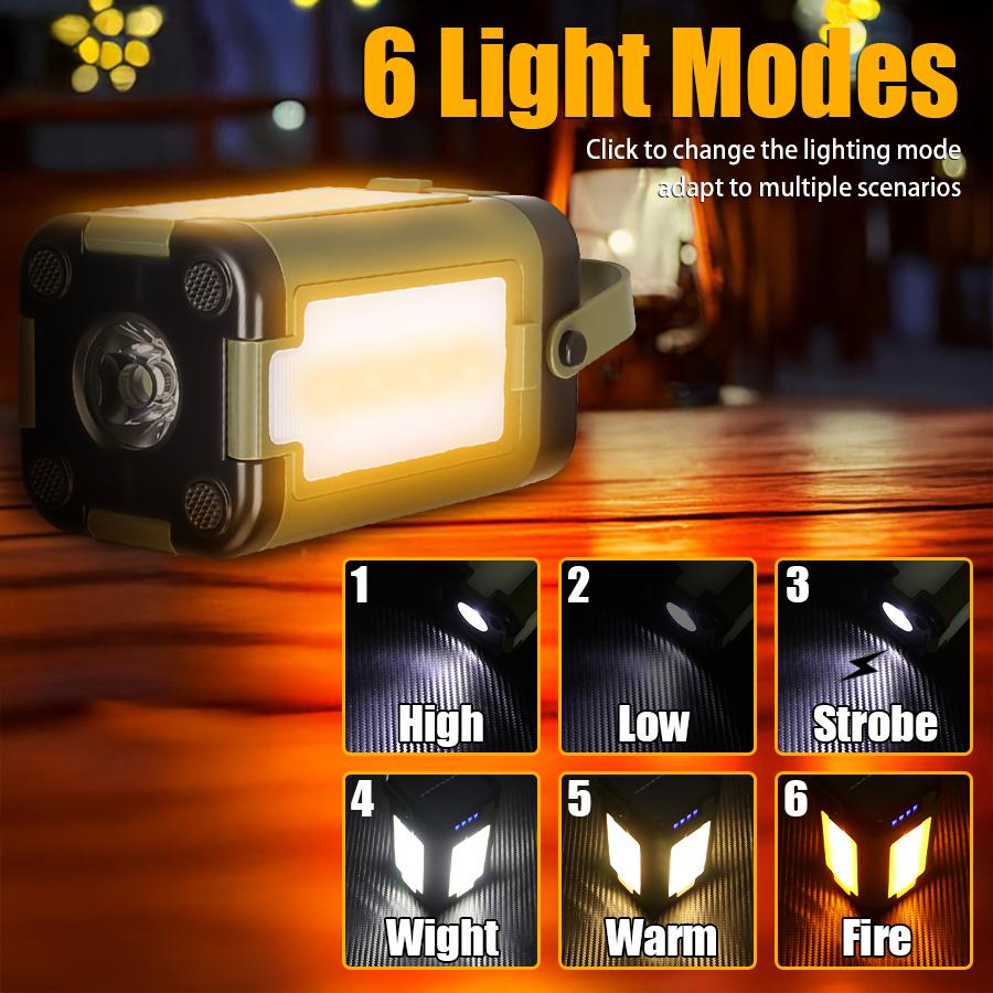Solar rechargeable LED camping light, barbecue light, 4-leaf folding tent light, atmosphere light, outdoor emergency lighting flashlight