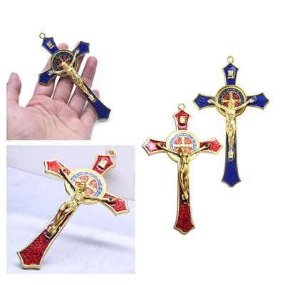 Metal Wall Crucifix Cross 3D Craft Decor for Bedroom Ornaments Xmas Gifts