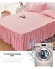 Korean Skin-Friendly Bed Skirt: Brushed Solid Color, Four Seasons, Anti-Pill, Fade & Shrink Resistant