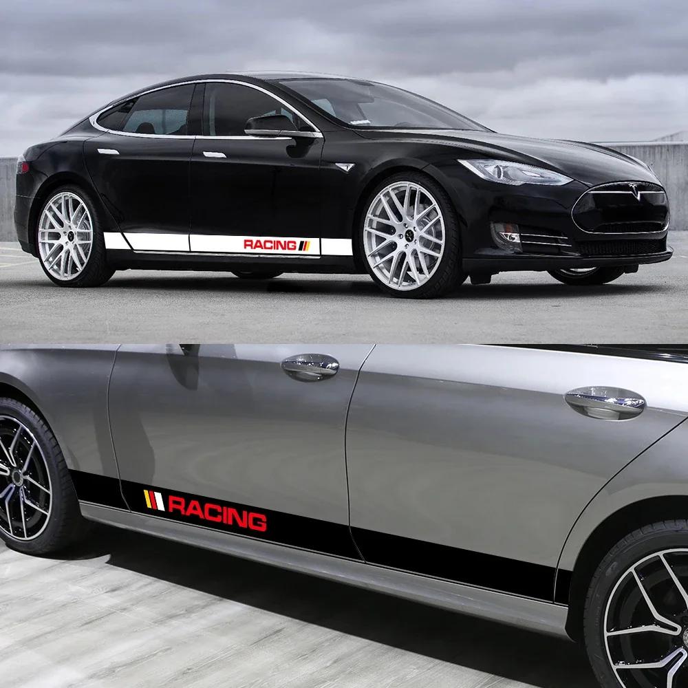 2PCS Car Door Side Stickers For Tesla Model S PVC Decals Waterproof Vinyl Film Decoration Auto Exterior Styling Accessories