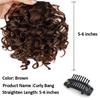 XINRAN Women Curly Fake Bangs Hair Clip Natural Synthetic Black Brown Hair Extension Piece for Natural Hair Bangs Hair Extension