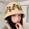 Vintage Jacquard Knitted Hat Autumn Winter Bucket Hat, Women's Hat Warm Ear Protection Beanie Wholesale