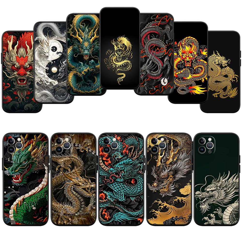 QE7 Chinese Dragon New High-End Shell Phone Case for iPhone SE X XS XR 16E 17 11 Pro Max 8 7 6 6s Plus Air
