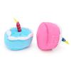 Party Candle Small Cake Dog Toy Pink Blue Soft Plush Birthday Cake Chew Pet Toy