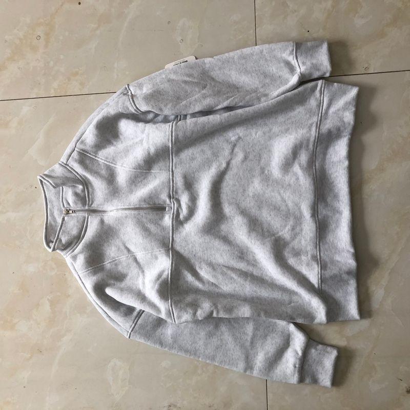 

Brushed Hoody Men s and Women s Same Autumn New Export Half-Open Collar Zipper Pullover Long Sleeves Casual Sweatshirt 32129 Rice gray B- 5-12-1 XL